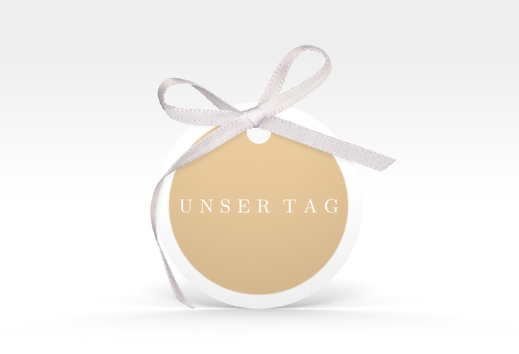 Geschenkanhänger Hochzeit Simply Geschenkanhänger, rund beige