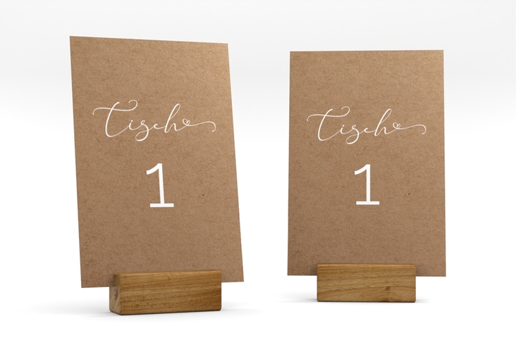 Tischnummer Hochzeit Jawort Tischaufsteller modern minimalistisch mit veredelter Aufschrift