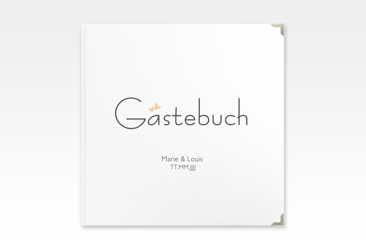 Gästebuch Selection Hochzeit Twohearts Leinen-Hardcover beige