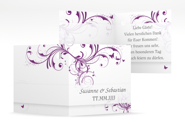 Geschenkanhänger Hochzeit Palma Geschenkanhänger 10er Set lila hochglanz