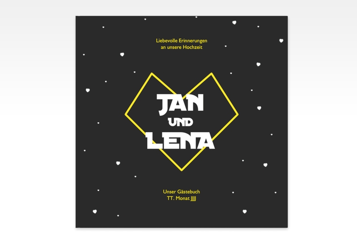Gästebuch Creation Starlove 20 x 20 cm, Hardcover schwarz mit Sci-Fi-Universum