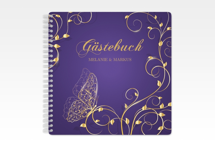 Gästebuch Hochzeit Eternity Ringbindung lila