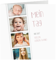 Danksagungskarte Jugendweihe "Photostrip"