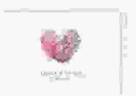 Antwortkarte Hochzeit Fingerprint A6 Postkarte pink schlicht mit Fingerabdruck-Motiv