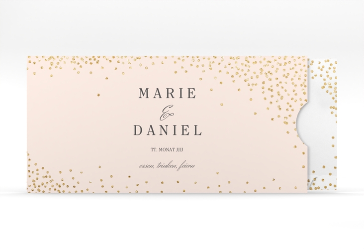 Hochzeitseinladung Glitter Einsteckkarte rosa