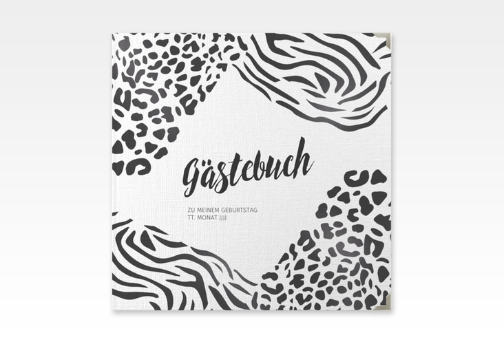 Gästebuch Selection Geburtstag Wild Leinen-Hardcover mit Zebra- und Leopardenmuster