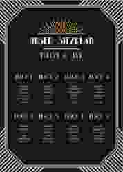 Sitzplan Poster Hochzeit Gatsby 50 x 70 cm Poster schwarz im 20er-Jahre-Stil