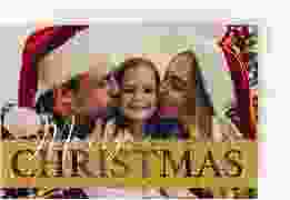 Weihnachtskarte "Goldschimmer" DIN A6 Postkarte gold mit Foto und Glitter-Optik
