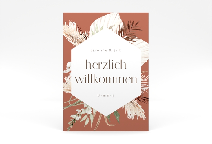 Willkommensschild Poster Bohemian 50 x 70 cm Poster orange