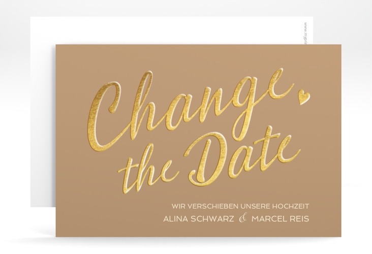 Change the Date-Karte Glam A6 Karte quer beige