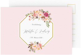 Klick: Details zu Verlobungskarte Hochzeit "Prachtvoll" anzeigen Verlobungskarte Hochzeit Prachtvoll A6 Postkarte rosa