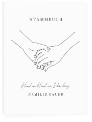 Stammbuch A5 Hands Stammbuch A5 kraftpapier mit sich haltenden Händen im Monoline-Stil