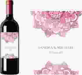 Weinflaschenetikett Hochzeit Delight Etikett Weinflasche 4er Set pink