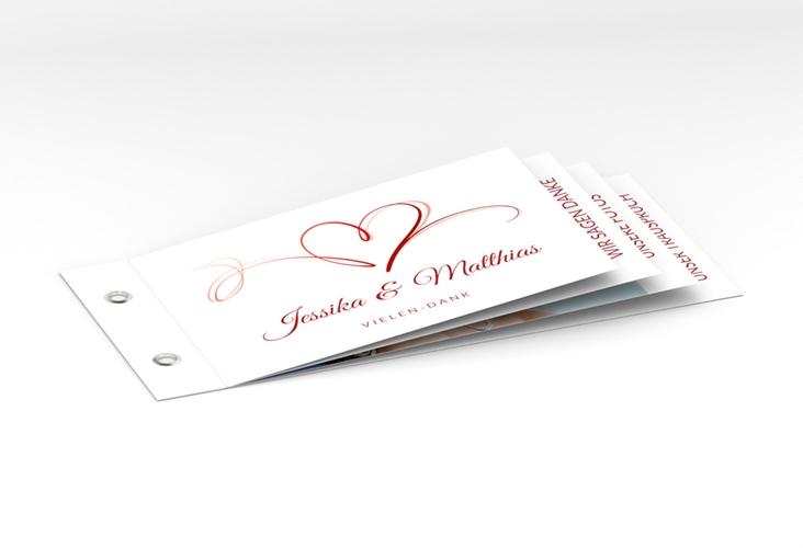 Danksagungskarte Hochzeit Envie Booklet rot hochglanz