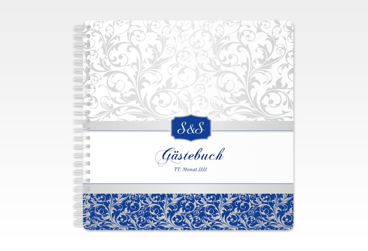 Gästebuch Hochzeit Latina Ringbindung blau