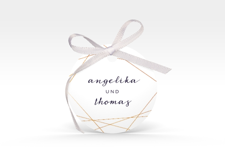 Geschenkanhänger Hochzeit Asymmetry Geschenkanhänger, rund weiss