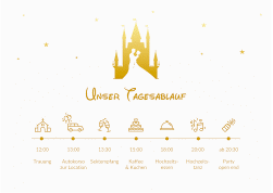 Klick: Details zu Tagesablauf Poster Hochzeit "Castle" anzeigen Tagesablauf Poster Hochzeit Castle 70 x 50 cm Poster gold