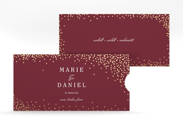 Hochzeitseinladung Glitter Einsteckkarte rot hochglanz