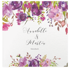 Klick: Details zu Gästebuch Selection Hochzeit "Violett" anzeigen Gästebuch Selection Hochzeit Violett Leinen-Hardcover weiss