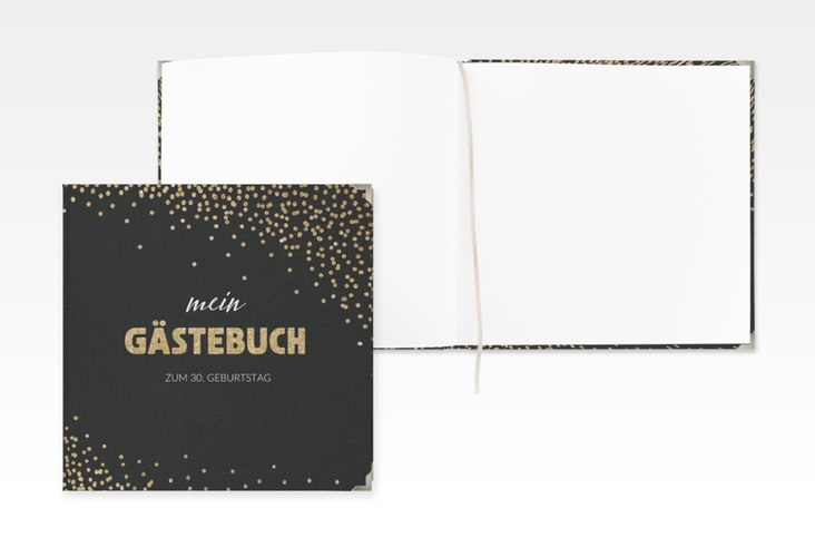 Gästebuch Selection Geburtstag Glitzer Leinen-Hardcover gold