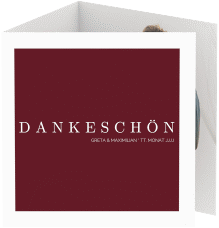 Klick: Details zu Dankeskarte Hochzeit "Simply" anzeigen Dankeskarte Hochzeit Simply quadr. Doppel-Klappkarte rot