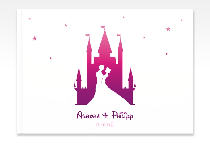 Gästebuch A4 quer Castle A4 quer, Hardcover pink