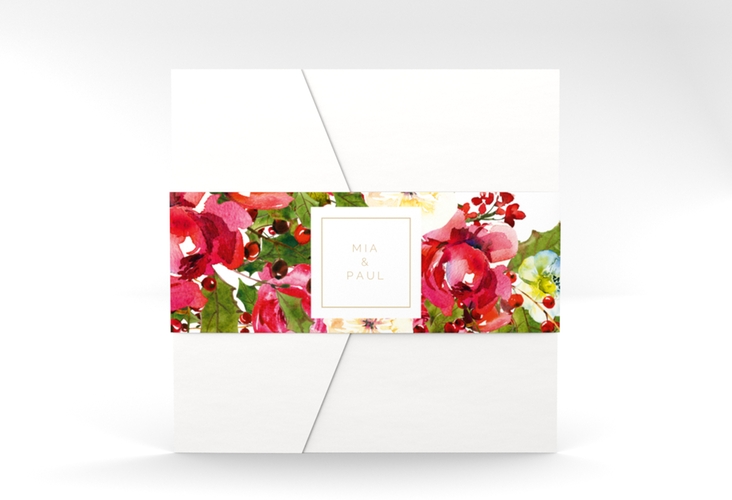 Hochzeitseinladung Blumenpracht Pocketfold hochglanz