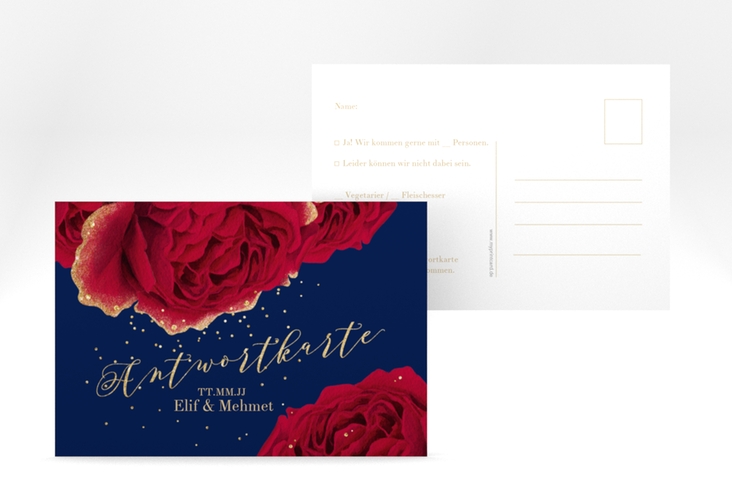 Antwortkarte Hochzeit "Cherie" DIN A6 Postkarte