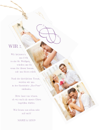 Klick: Details zu Hochzeitseinladung "Infinity" anzeigen Hochzeitseinladung Infinity Kartentrio lila