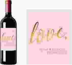 Weinflaschenetikett Hochzeit Glam Etikett Weinflasche 4er Set rosa