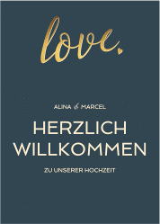 Klick: Details zu Willkommensschild Poster "Glam" anzeigen Willkommensschild Poster Glam 50 x 70 cm Poster blau