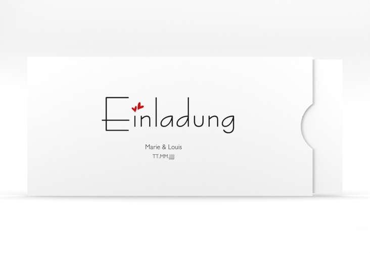 Hochzeitseinladung Twohearts Einsteckkarte rot