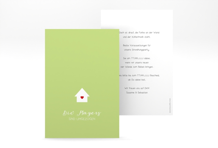 Party Einladung Heimat A6 Karte hoch mit kleinem Häuschen