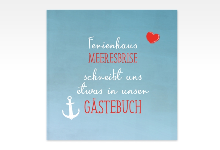 Gästebuch Creation Meeresbrise 20 x 20 cm, Hardcover blau mit Anker