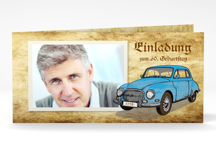Einladungskarte "Friedrich" DIN lang Klappkarte