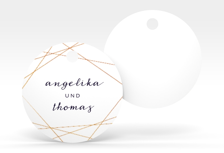 Geschenkanhänger Hochzeit Asymmetry Geschenkanhänger, rund weiss