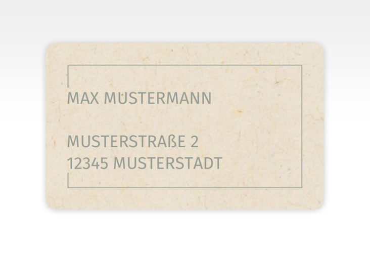 Empfängeretikett Hochzeit Simple Line 63,5 x 38,1 mm beige