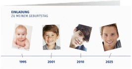 Einladung 30. Geburtstag Timeline lange Klappkarte quer weiss