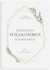 Klick: Details zu Willkommensschild Leinwand "Herbarium" anzeigen Willkommensschild Leinwand "Herbarium" 50 x 70 cm Leinwand gold