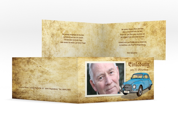 Einladungskarte "Friedrich" DIN lang Klappkarte