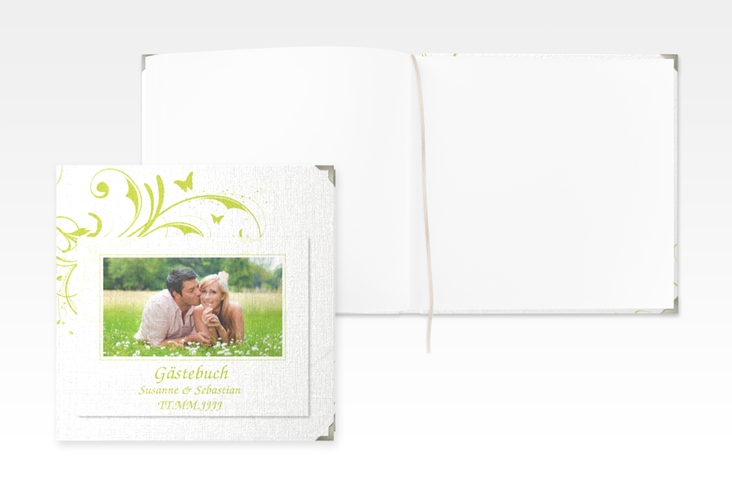 Gästebuch Selection Hochzeit Palma Leinen-Hardcover gruen