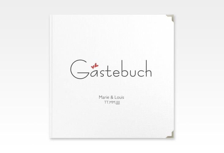 Gästebuch Selection Hochzeit Twohearts Leinen-Hardcover rot