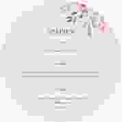 Menükarte Hochzeit "Blooming" rund rosa