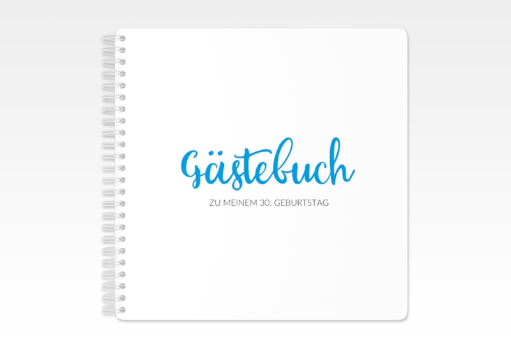 Gästebuch Geburtstag Handwriting Ringbindung blau