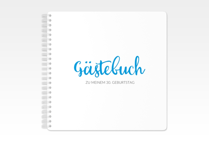 Gästebuch Geburtstag Handwriting Ringbindung blau