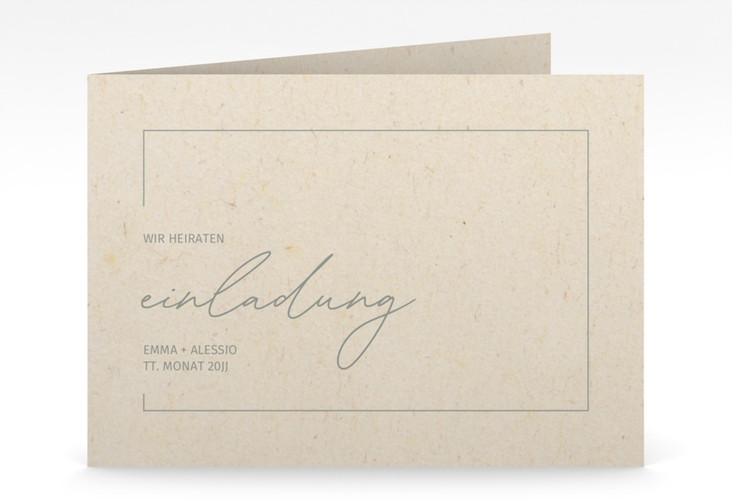 Hochzeitseinladung Simple Line mittlere Klappkarte quer hochglanz
