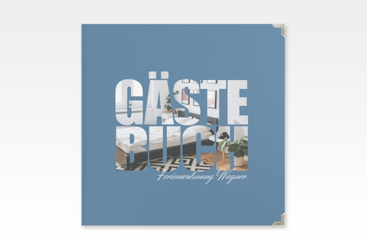 Gästebuch Selection Ferienwohnung Apartment Leinen-Hardcover in modernem Typografie-Design
