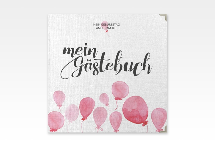 Gästebuch Selection Geburtstag Ballon Leinen-Hardcover rot