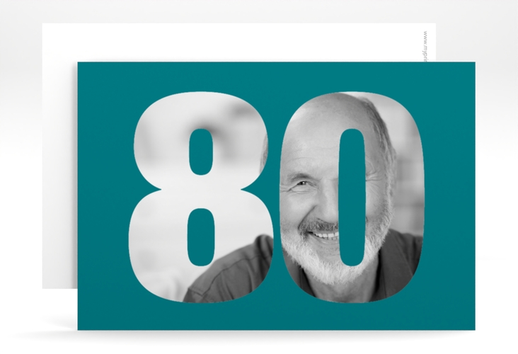 Einladung 80. Geburtstag Numbers A6 Karte quer hochglanz