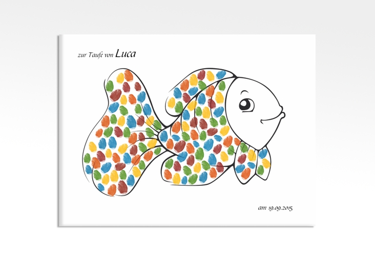 Fingerabdruck-Leinwand "Fisch" (bis 60 Gäste) 40 x 30 cm